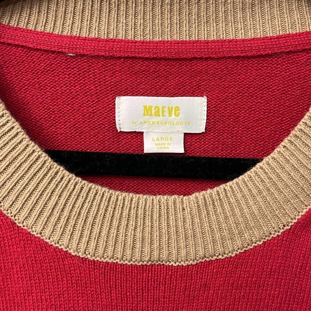 Anthropologie Maeve Contrast-Tipped Slouchy Sweater Size Large - Picture 5 of 7